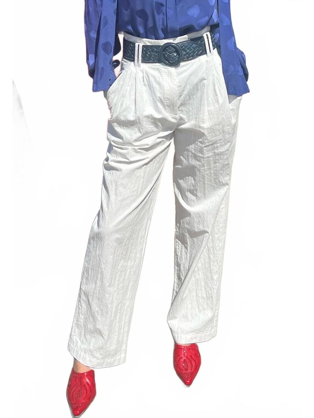 Brunello Cucinelli Size 4 High Pleated White Wide Leg Prep Yacht Core Trousers